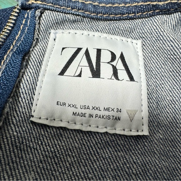 Zara Blue Denim Mini Dress Size XXL - Picture 13 of 15
